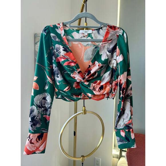 Marissa Webb Collective Tops - Marissa Webb | RTR - Rent The Runway | Floral Twist Crop Blouse | Size 2